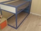 Двусторонняя кровать, темно синий, сосна, 90x200 с