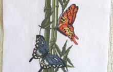 Картина Бабочки, вышивка крестом, ручная работа