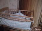 Детская кровать майатник с матрасом и балдахином